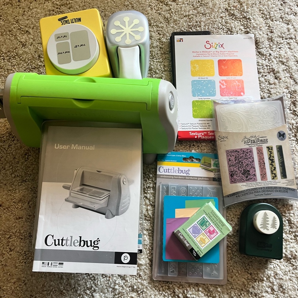 Sizzix Green and Gray Crafting Machine with Accessories